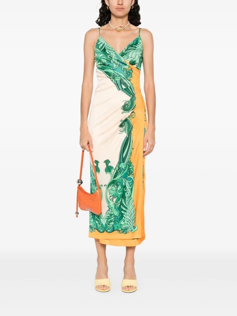 ETRO gathered printed dress - Orange - zdjęcie produktu nr 2