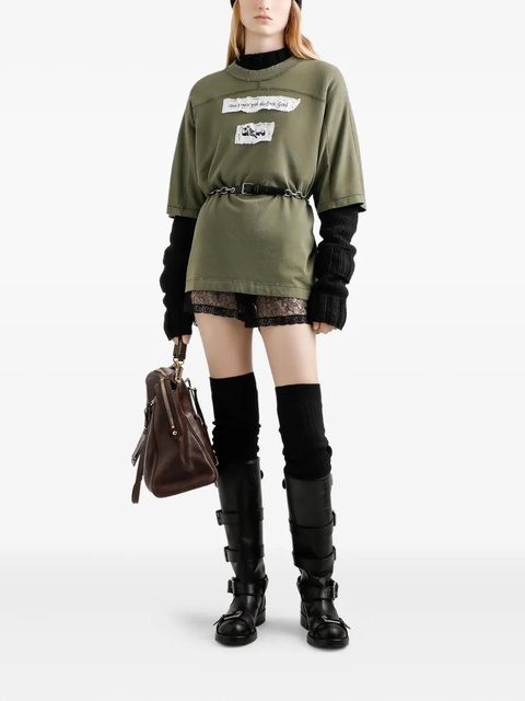 Dolce & Gabbana panelled graphic-print T-shirt - Green - zdjęcie produktu nr 1