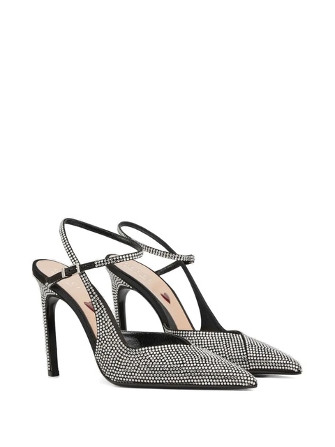 Gucci 105mm crystal-embellished slingback pumps - Black - zdjęcie produktu nr 1