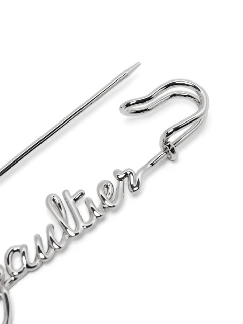Jean Paul Gaultier logo-embellished safety pin - Silver - zdjęcie produktu nr 2