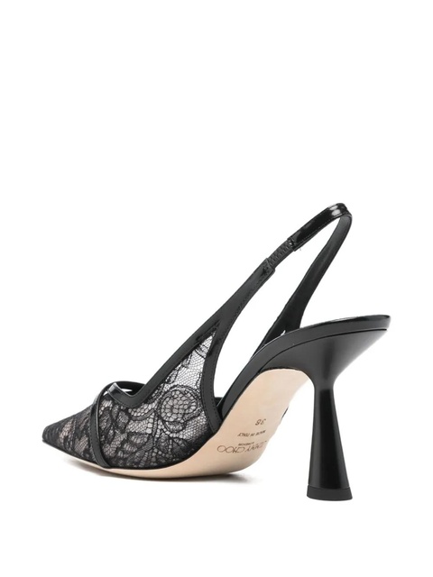 Jimmy Choo Amita 85 lace appliqué heel pumps - Black - zdjęcie produktu nr 2