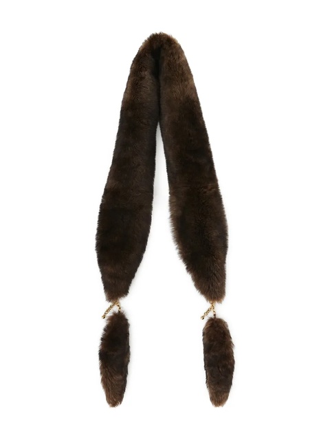 Chloé shearling chain-detailed scarf - Brown - zdjęcie produktu nr 2