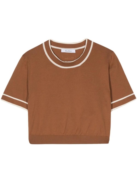 Max Mara fine-knit cropped top - Brown - zdjęcie produktu nr 1