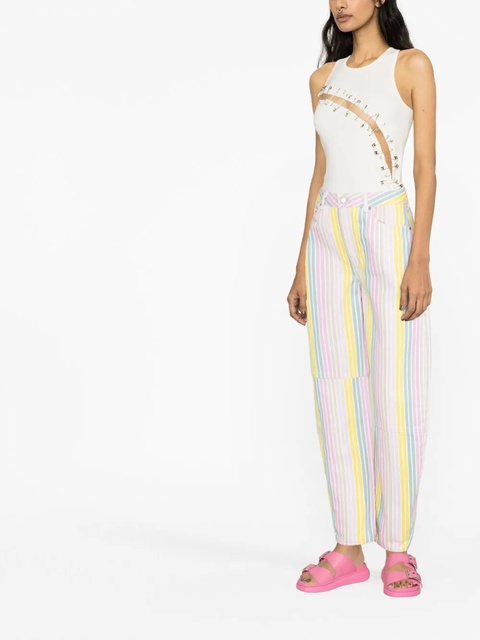 GANNI Stary striped tapered jeans - Pink - zdjęcie produktu nr 2