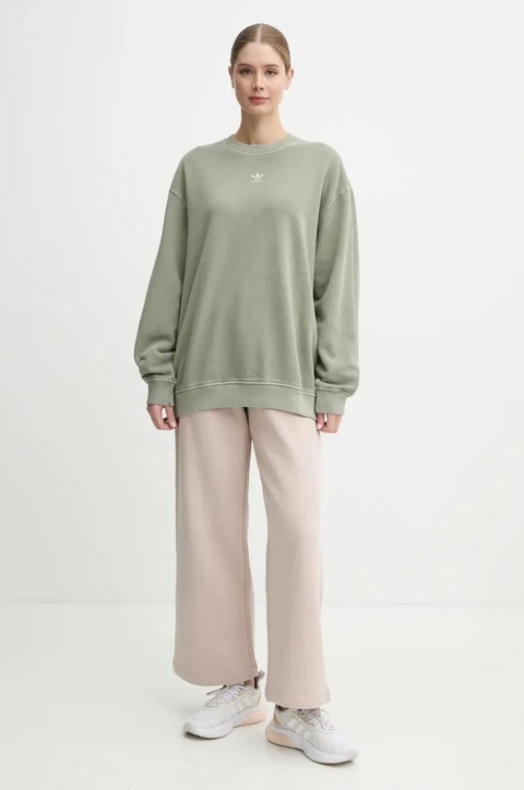 adidas Originals spodnie dresowe Femme Galore Wideleg Fleece Pants kolor beżowy gładkie JN3029 - zdjęcie produktu nr 2