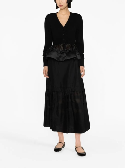 Cecilie Bahnsen ruffle-hem button-up jumper - Black - zdjęcie produktu nr 2
