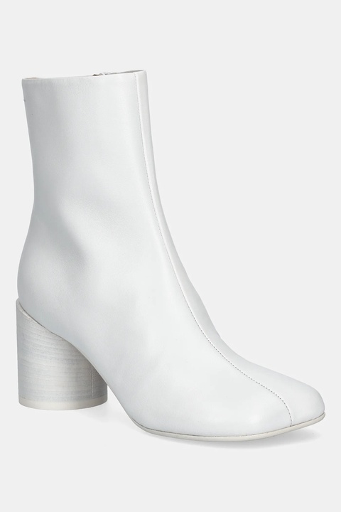 MM6 Maison Margiela botki skórzane damskie kolor biały na słupku S59WU0235.P3628.T1003 - zdjęcie produktu nr 1