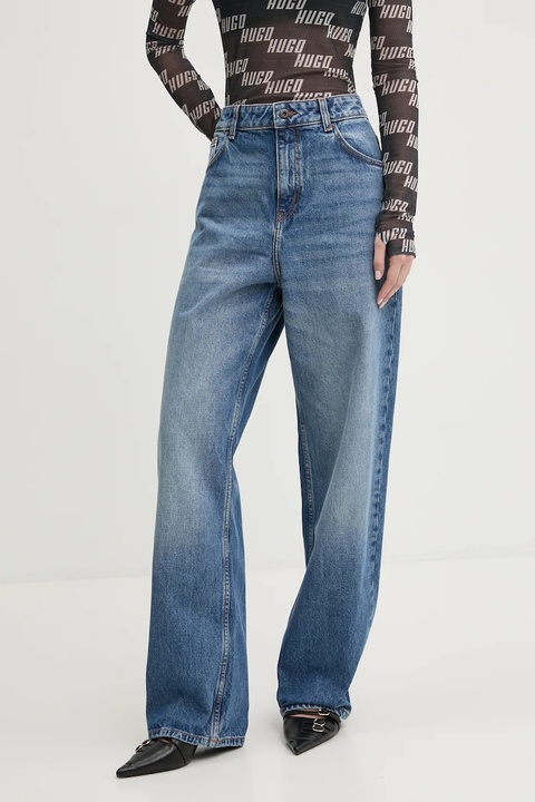 HUGO Blue jeansy damskie high waist 50533913 - zdjęcie produktu nr 1