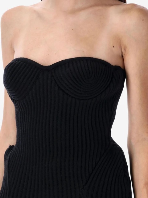 Jean Paul Gaultier ribbed-knit bustier top - Black - zdjęcie produktu nr 1