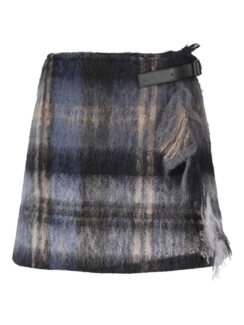 LOEWE plaid buckle-detailing skirt - Blue - zdjęcie produktu nr 1