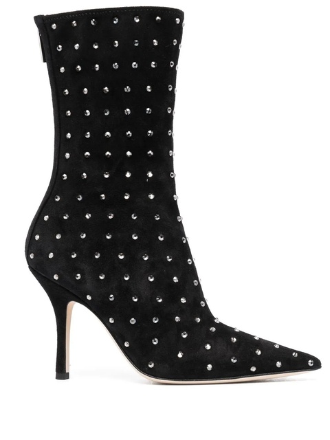 Paris Texas 100mm crystal-embellished pointed boots - Black - zdjęcie produktu nr 1