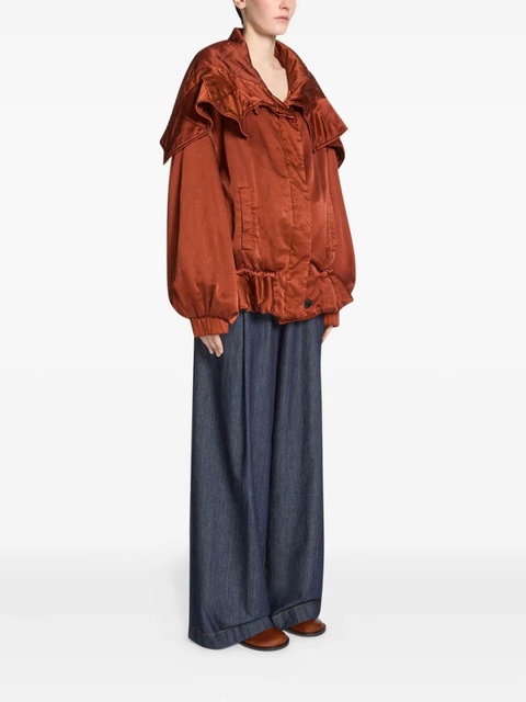 DRIES VAN NOTEN quilted ruffled jacket - Brown - zdjęcie produktu nr 2