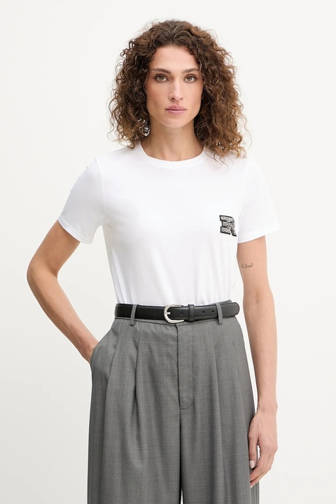 Ermanno Scervino t-shirt bawełniany damski kolor biały 57TL010EE0 - zdjęcie produktu nr 1