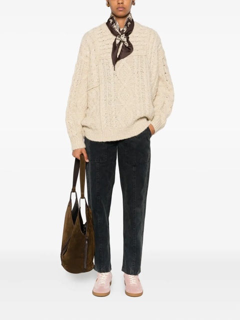 MARANT ÉTOILE cable-knit crew-neck sweater - Neutrals - zdjęcie produktu nr 1