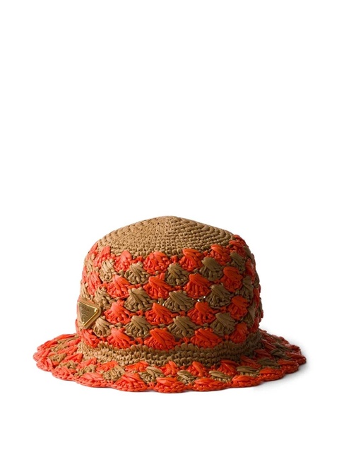 Prada crochet-knit bucket hat - Orange - zdjęcie produktu nr 1