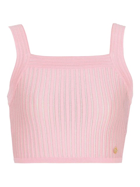 Balmain ribbed square-neck top - Pink - zdjęcie produktu nr 1