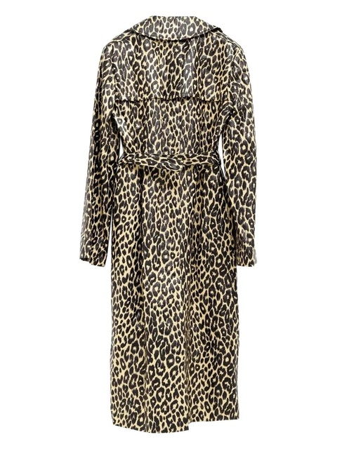 Jil Sander leopard-print belted single-breasted coat - Black - zdjęcie produktu nr 2