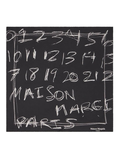 Maison Margiela numbers print foulard - Black - zdjęcie produktu nr 1
