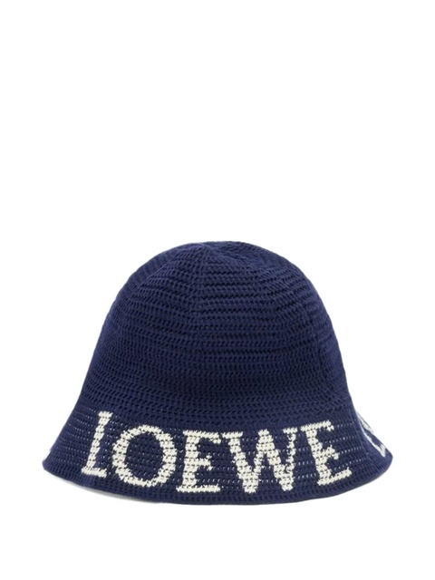LOEWE logo-knit bucket hat - Blue - zdjęcie produktu nr 1