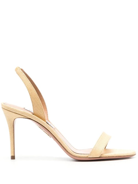 Aquazzura 95mm single-strap leather sandals - Neutrals - zdjęcie produktu nr 1