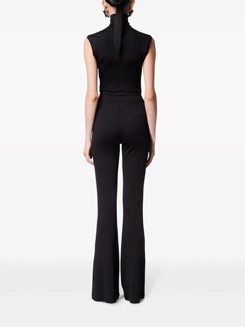 AREA star-stud rib-knit crop top - Black - zdjęcie produktu nr 2