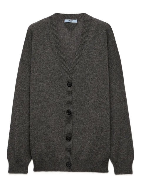 Prada ribbed cashmere cardigan - Grey - zdjęcie produktu nr 1
