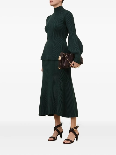 ZIMMERMANN Hypnotic ribbed midi skirt - Green - zdjęcie produktu nr 2