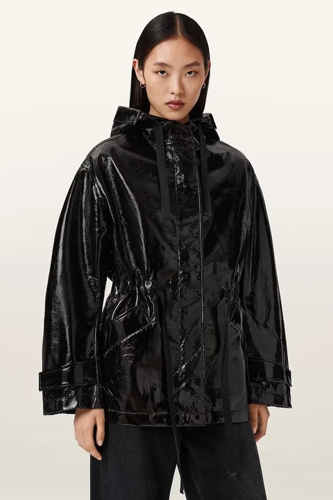 AllSaints kurtka KELSIE kolor czarny przejściowa W130OD - zdjęcie produktu nr 2