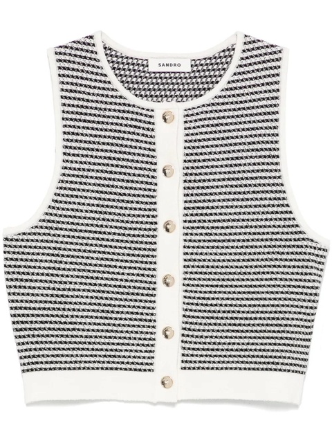 SANDRO striped vest - Black - zdjęcie produktu nr 1