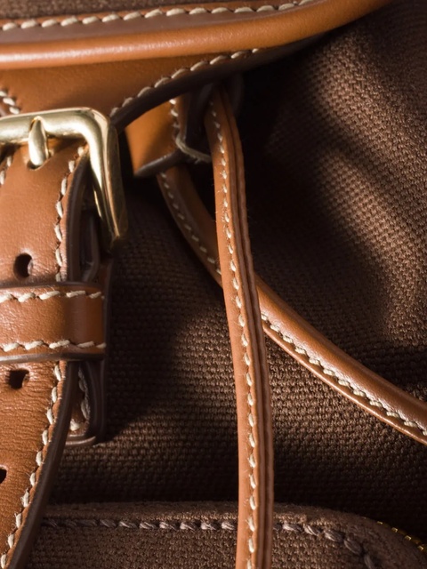 Miu Miu leather-trimmed canvas backpack - Brown - zdjęcie produktu nr 2