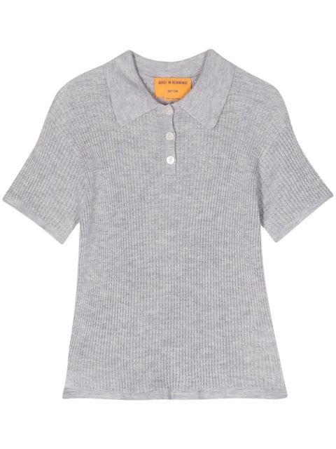 Guest In Residence Shrunken cashmere polo top - Grey - zdjęcie produktu nr 1