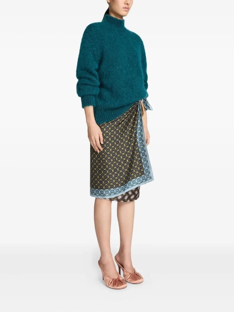 DRIES VAN NOTEN patterned-silk skirt - Black - zdjęcie produktu nr 2