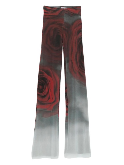 Jean Paul Gaultier rose-print mesh trousers - Grey - zdjęcie produktu nr 1