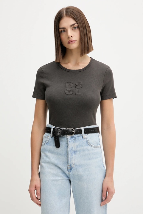 Desigual t-shirt PRAGA damski kolor szary 25WWTK46 - zdjęcie produktu nr 1