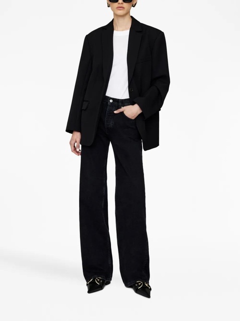 ANINE BING logo-patch wide-leg jeans - Black - zdjęcie produktu nr 2