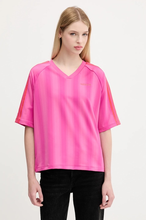 adidas Originals t-shirt Linear Tee damski kolor fioletowy JW6021 - zdjęcie produktu nr 1