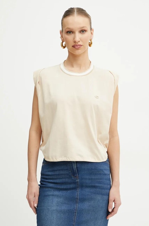 Liu Jo t-shirt bawełniany damski kolor beżowy TA5273 J6308 - zdjęcie produktu nr 1