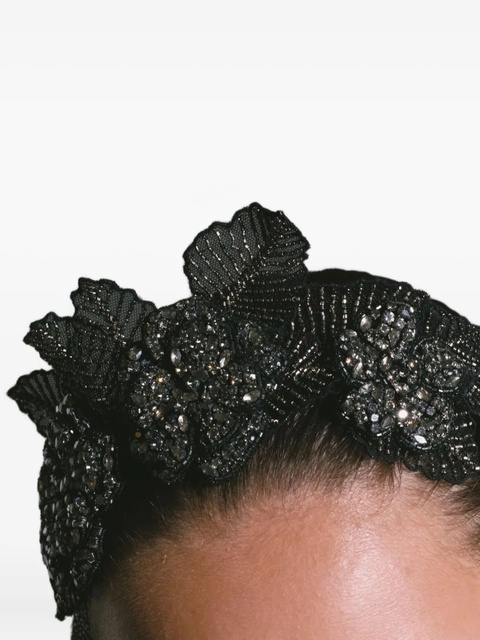 Jennifer Behr Casablanca floral headband - Grey - zdjęcie produktu nr 2