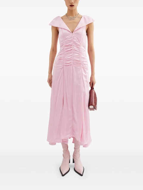 Jil Sander pleat-detail midi dress - Pink - zdjęcie produktu nr 2