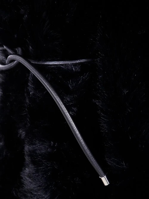 Sportmax faux-fur knotted-belt coat - Black - zdjęcie produktu nr 2