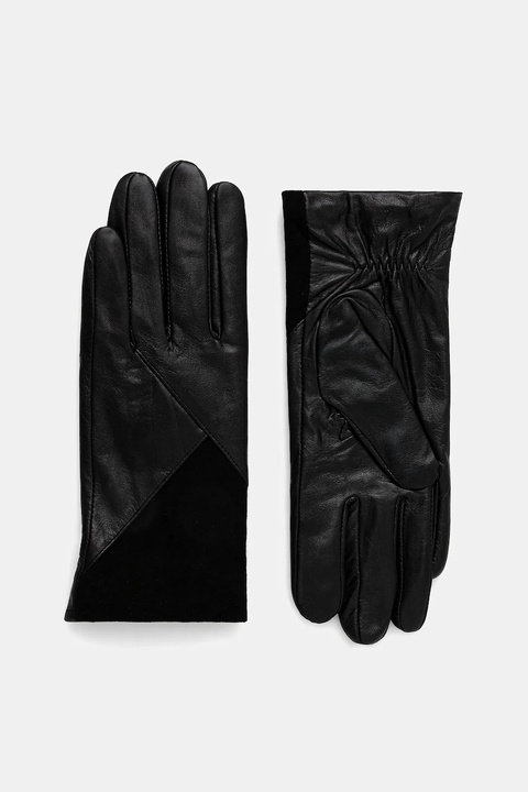 Morgan rękawiczki skórzane damskie kolor czarny 5GUY - zdjęcie produktu nr 1