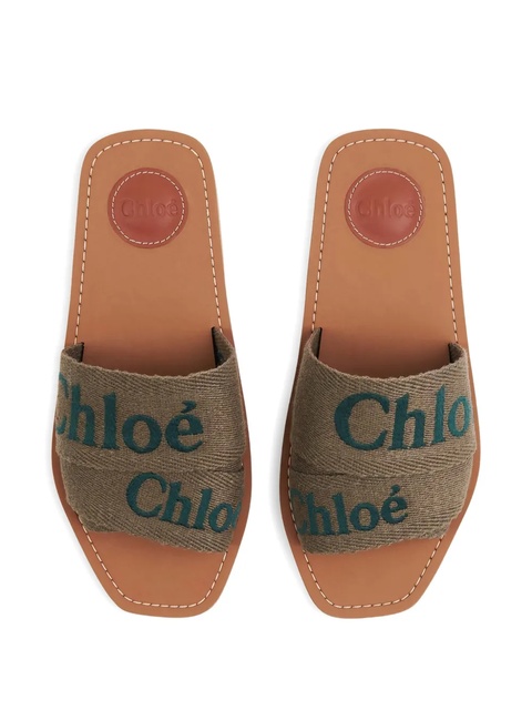 Chloé Woody flat mules - Green - zdjęcie produktu nr 2