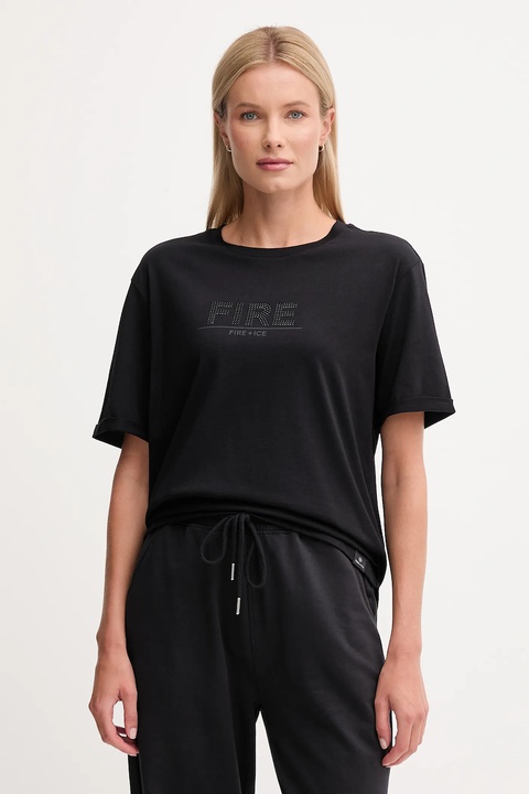 BOGNER Fire+Ice t-shirt bawełniany SINJA damski kolor czarny 54507308 - zdjęcie produktu nr 1