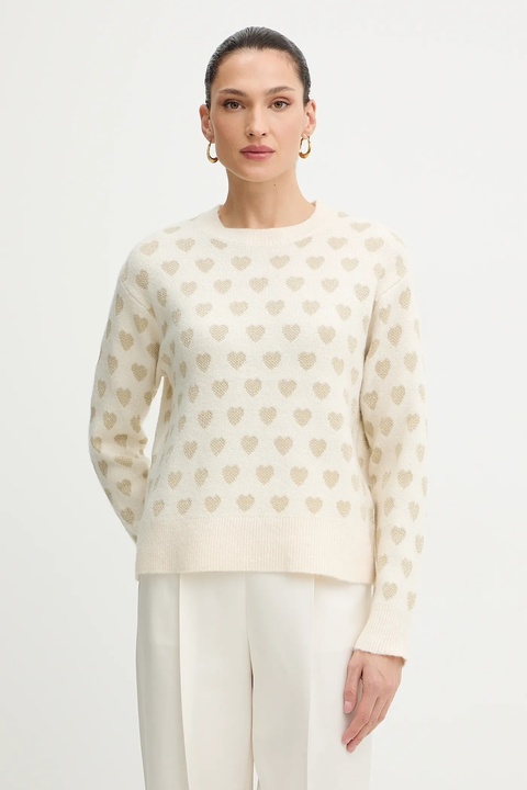 Morgan sweter damski kolor beżowy lekki MCOEUR - zdjęcie produktu nr 1