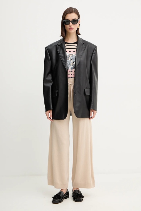 Weekend Max Mara spodnie wełniane JOSEF kolor beżowy 2525336012600 - zdjęcie produktu nr 2