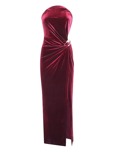 Self-Portrait bandeau maxi dress - Red - zdjęcie produktu nr 1