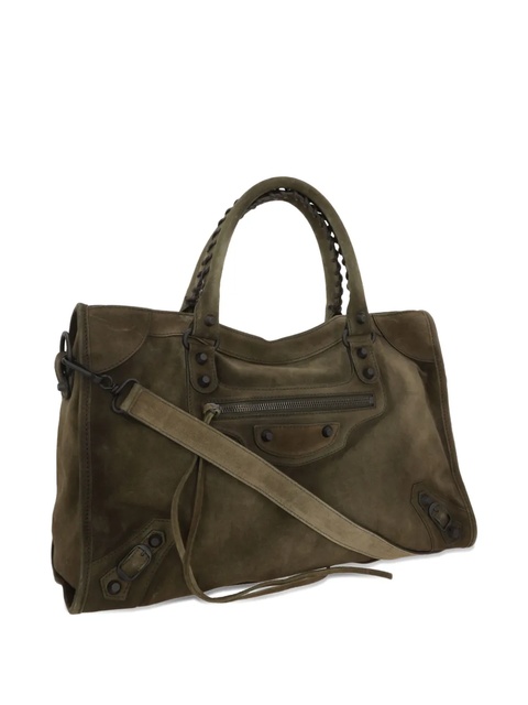 Balenciaga medium Le City braided-handle suede tote bag - Brown - zdjęcie produktu nr 2