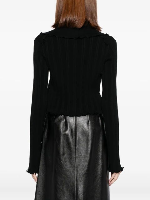 Jil Sander frilled cardigan - Black - zdjęcie produktu nr 1