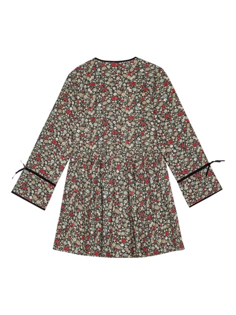 GANNI tie-detail floral-print mini dress - Green - zdjęcie produktu nr 2