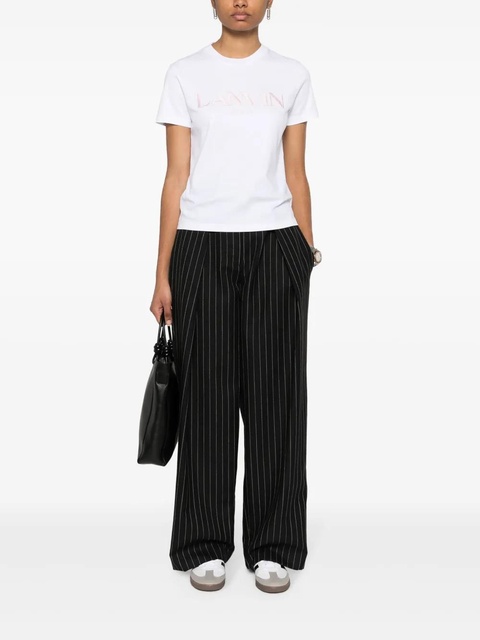 Lanvin logo-embroidered cotton T-shirt - White - zdjęcie produktu nr 2